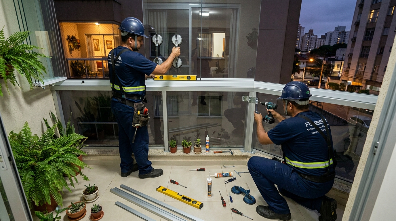Parede de Vidro no Cidade Industrial, Curitiba‑PR